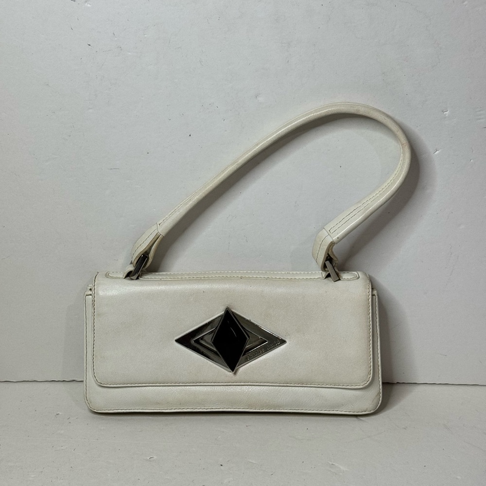 Charles David White Leather Mini Handbag